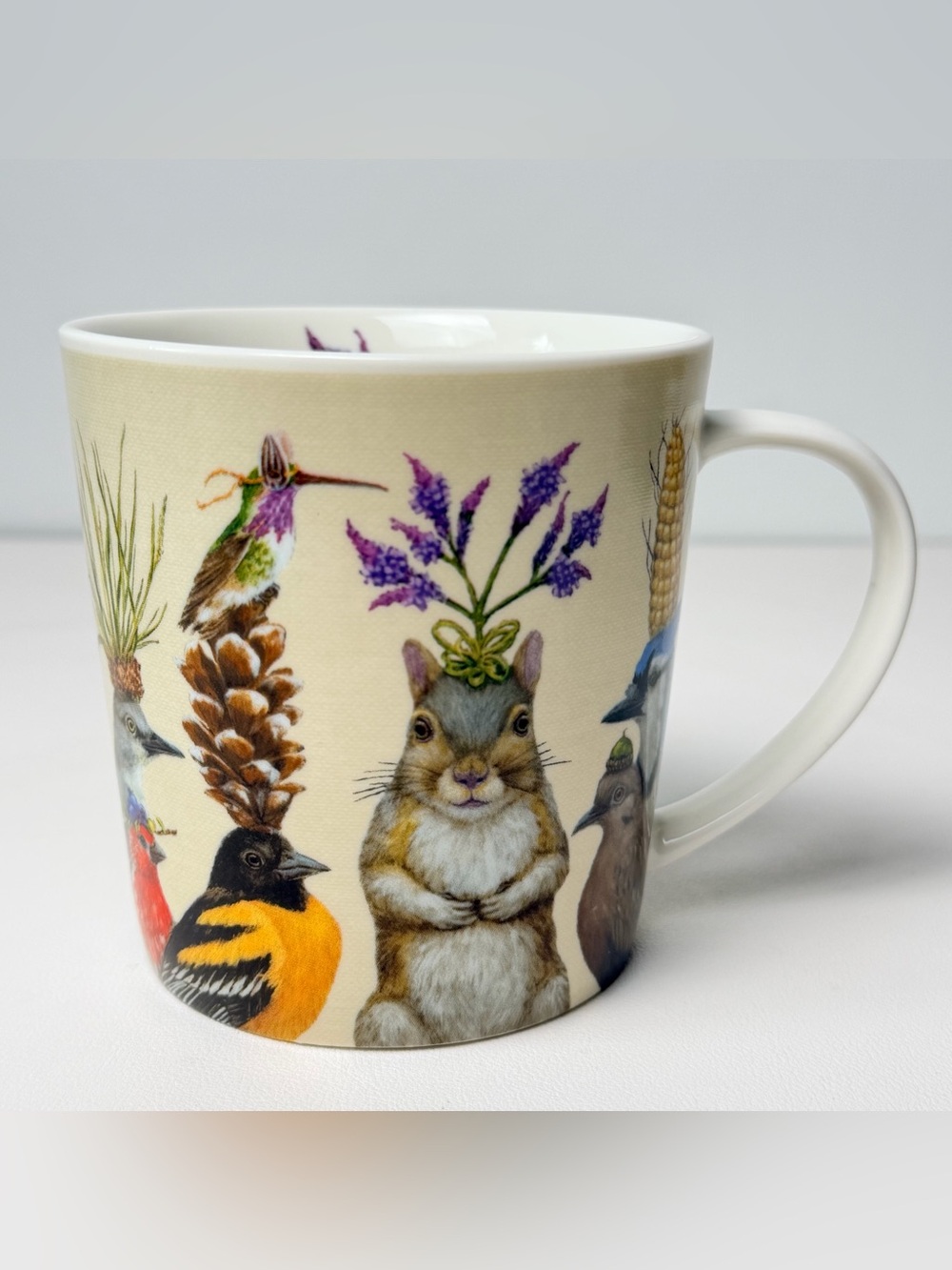 Vicki Sawyer Coffee Mug Bird Chipmunk Courtship design Floral Bone China